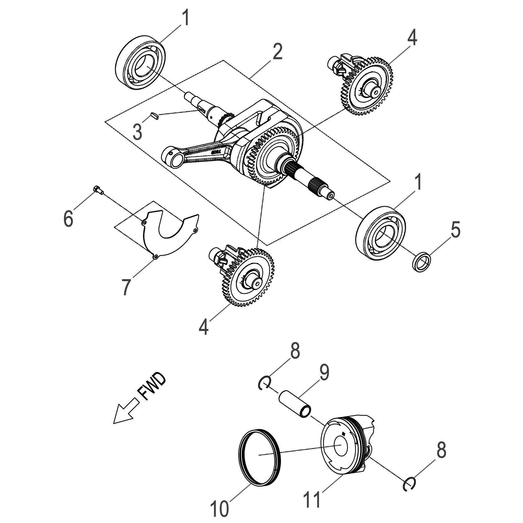 PISTON , CRANKSHAFT