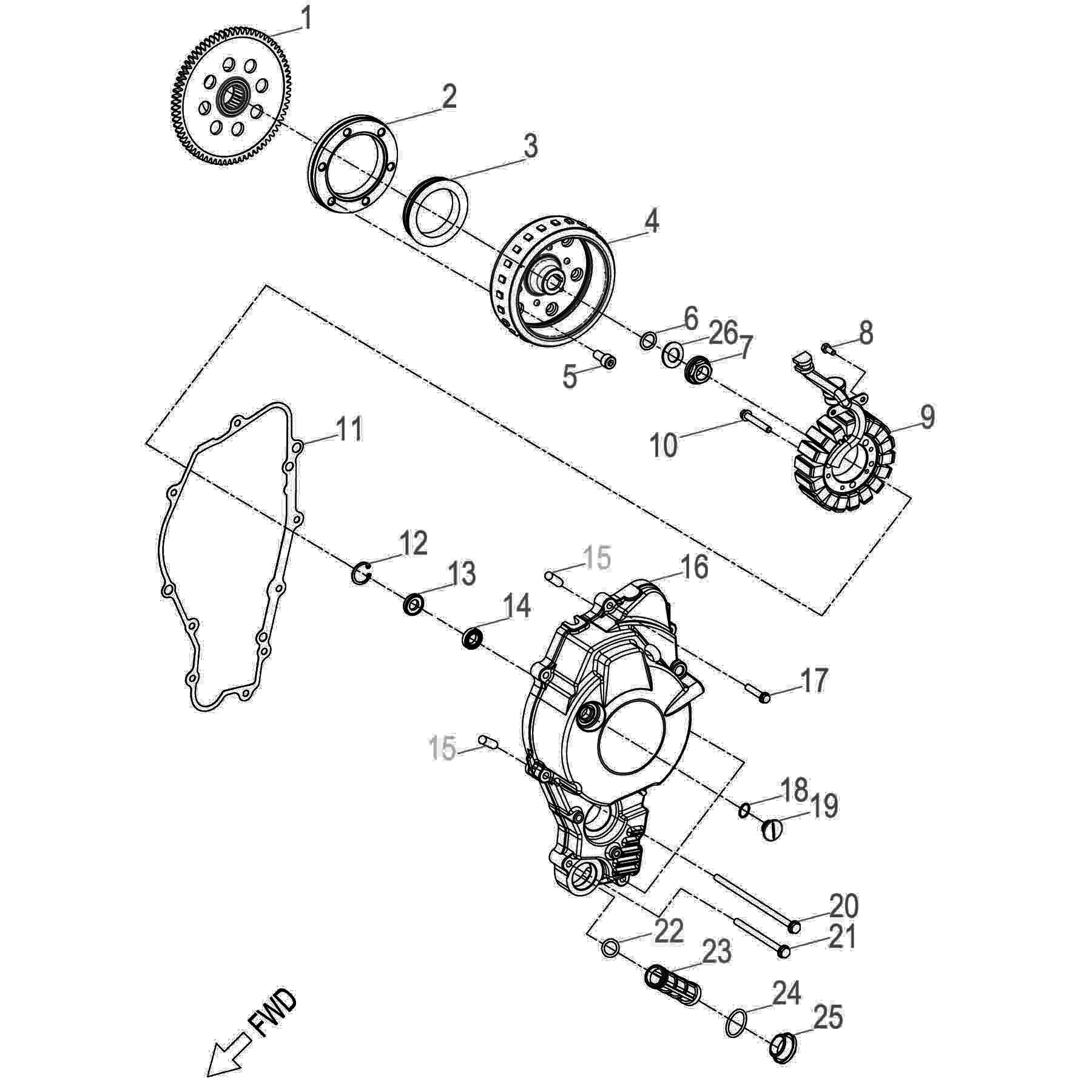 CRANKCASE COVER ,RH