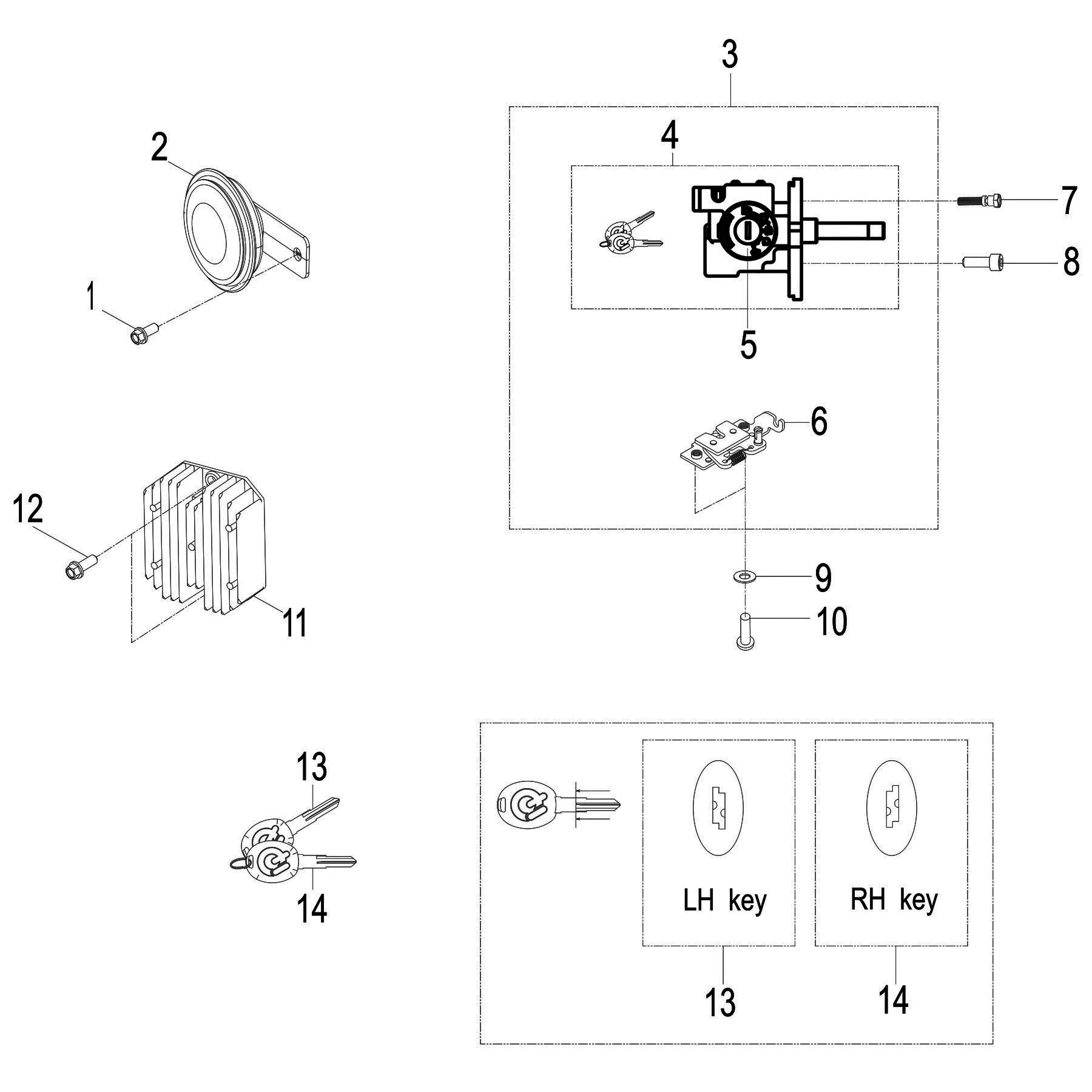 MAIN SWITCH/ HORN/ REG.